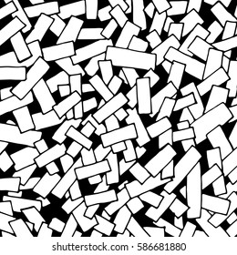 Vector pattern. Abstract background pattern. Monochrome hand drawn texture. Random rectangle. Hipster graphic design.