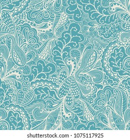 Vector pattern abstract background with wave ornament. Hand draw illustration, coloring book zentangle motif