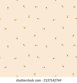 Vector pattern with abstract dots in beige colors,spots cartoon-style, circles, illustration for fabrics, wrapping paper, postcards, design.
