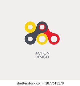Vector pattern with abstract figures