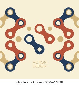 Vector pattern with abstract figures