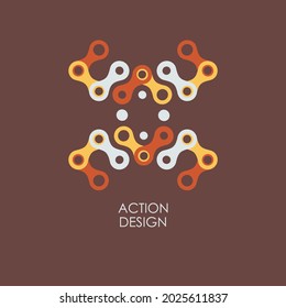 Vector pattern with abstract figures