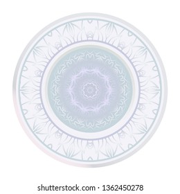 Vector Pattern With Abstract Floral Round Ornament. Oriental Pattern. Indian, Moroccan, Mystic, Ottoman Motifs. Anti-Stress Therapy Pattern