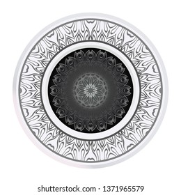 Vector Pattern With Abstract Floral Round Ornament. Oriental Pattern. Indian, Moroccan, Mystic, Ottoman Motifs. Anti-Stress Therapy Pattern