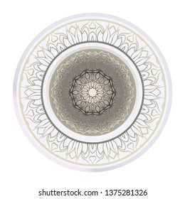 Vector Pattern With Abstract Floral Round Ornament. Oriental Pattern. Indian, Moroccan, Mystic, Ottoman Motifs. Anti-Stress Therapy Pattern