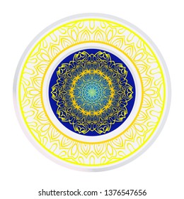 Vector Pattern With Abstract Floral Round Ornament. Oriental Pattern. Indian, Moroccan, Mystic, Ottoman Motifs. Anti-Stress Therapy Pattern