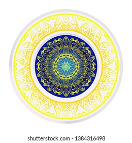 Vector Pattern With Abstract Floral Round Ornament. Oriental Pattern. Indian, Moroccan, Mystic, Ottoman Motifs. Anti-Stress Therapy Pattern