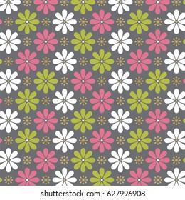 Vector pattern with abstract flowers