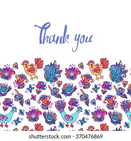  vector pattern with abstract flowers and leaves and chicken birds. suitable for textiles or paper. You can change the background.