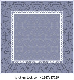 Vector pattern with abstract geometric style. Repeating sample figure and line. Fashion interiors design, wallpaper, textile industry. Steel color.