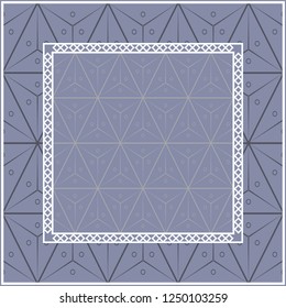 Vector pattern with abstract geometric style. Repeating sample figure and line. Fashion interiors design, wallpaper, textile industry. Steel color.