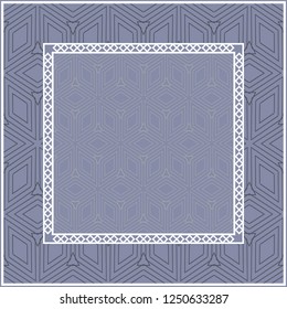 Vector pattern with abstract geometric style. Repeating sample figure and line. Fashion interiors design, wallpaper, textile industry. Steel color.