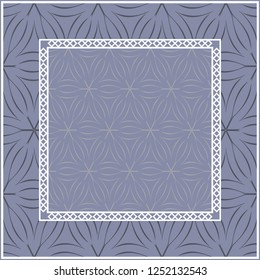 Vector pattern with abstract geometric style. Repeating sample figure and line. Fashion interiors design, wallpaper, textile industry. Steel color.