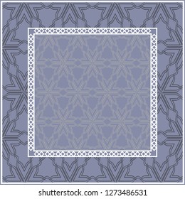 Vector pattern with abstract geometric style. Repeating sample figure and line. Fashion interiors design, wallpaper, textile industry. Steel color.