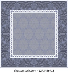 Vector pattern with abstract geometric style. Repeating sample figure and line. Fashion interiors design, wallpaper, textile industry. Steel color.