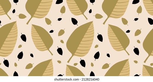 Vector pattern with abstract leaves background. Pattern patch for print, fabric, scarf design.