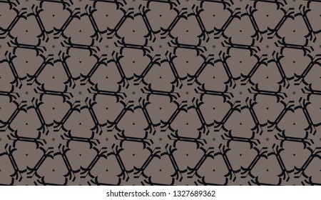 Vector pattern with abstract line in triangles style. Hipster background. For your idea, presentation, smart design. Brown chocolate color. Seamless.
