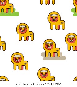 Vector pattern with abstract lions