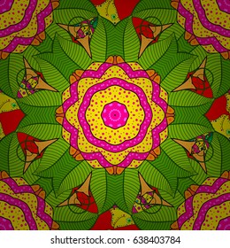 Vector pattern. Abstract luxury ornate bright texture. Brilliant ornament background for designs. Decoration cover invitation for holiday. Colored mandala.