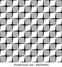 Vector pattern. Abstract ornament with geometric shapes, grey concrete blocks. Seamless wrapping paper. Tiling Geometry texture background with planes. Decorative fabric monochrome cell