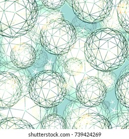 Vector pattern. Abstract polygonal balls.