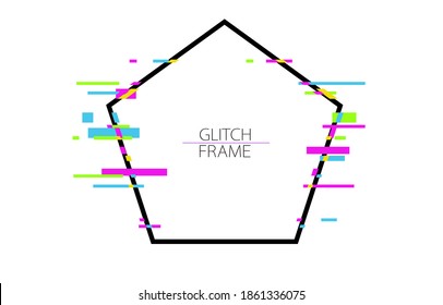 
Vector pattern with abstract shapes, rectangles and stripes. Pentagonal
 frame background for screensavers and hipsters. A pattern for creating glitch videos. Template for design of trendy modern fab