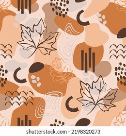 vector pattern in abstract spots and leaves vector