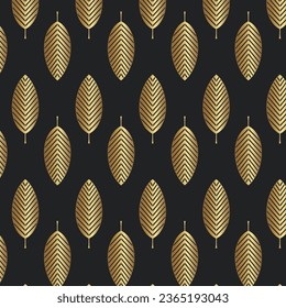 Vector pattern. Abstract stylish background with texture of abstract gold leaves. Stylized holiday garland. pattern is on swatches panel