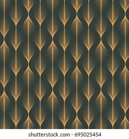 Vector pattern. Abstract stylish background with texture of abstract gold leaves. Stylized holiday garland. pattern is on swatches panel