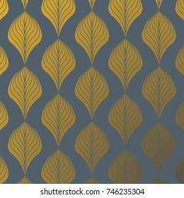 Vector pattern. Abstract stylish background with texture of abstract gold leaves. Stylized holiday garland. pattern is on swatches panel