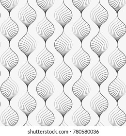 Vector pattern. Abstract stylish background with stylized linear twist curve petals on garland. graphic clean design for fabric, event, wallpaper etc. pattern is on swatches panel.