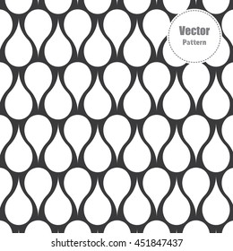 Vector Pattern. Abstract Symmetry Drop Of Water Stylish Monochrome