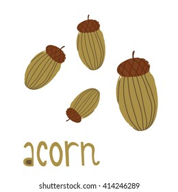 Vector pattern with acorns. 