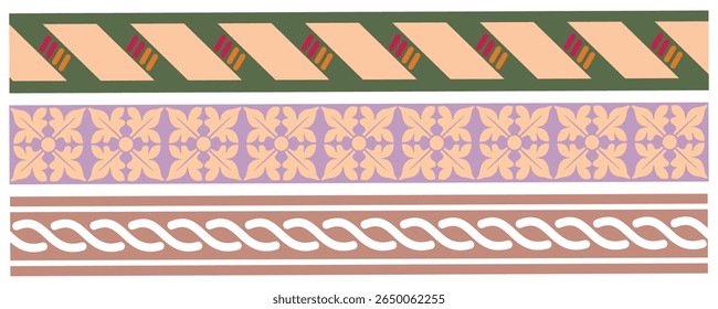 Vector pattern with African art decoration tribal geometric shape symbols. Folk background vector. Set of tribal aztec pattern banner background. Ethnic border style vector seamless pattern. pattern T