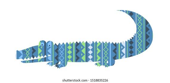 Vector pattern with alligators. Children's pattern with alligators in delicate colors. Template for baby clothes, textiles, cards, posters and other uses.