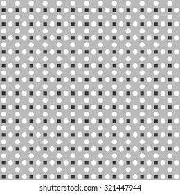 Vector pattern of alternating squares and circles. Repeatable.