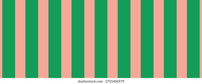 Vector pattern with alternating vertical green and pink stripes. Simple and bold design, ideal for backgrounds, textiles, or graphic projects.