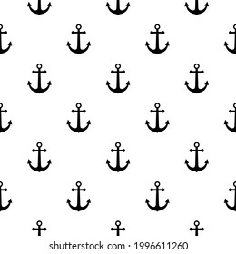 vector pattern anchor. seamless white print anchor for print or clothing. nautical theme