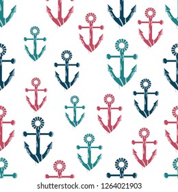 vector pattern with anchors, print