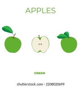 vector pattern of apples. Flat design