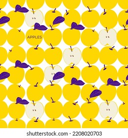 vector pattern of apples. Flat design