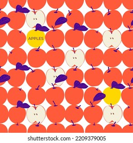 vector pattern of apples. Flat design
