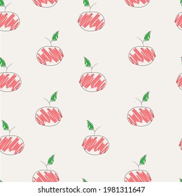 Vector pattern with apples for printing, textiles. wallpaper, children's clothing design, packaging