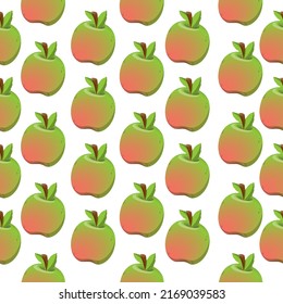 vector pattern apples of various shapes, summer fruit with a ruddy side, a fruit of green, yellow and red color