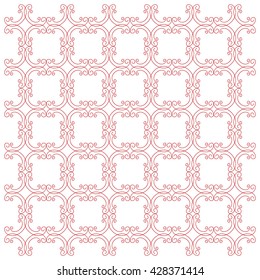 Vector pattern with art ornament. Elements for design . Ornamental lace tracery background.Red white.
