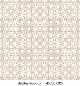 Vector pattern with art ornament. Elements for design . Ornamental lace tracery backgroun . Beige  white.