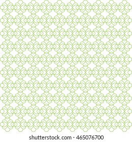 Vector pattern with art ornament. Elements for design . Ornamental lace tracery background . Green white.