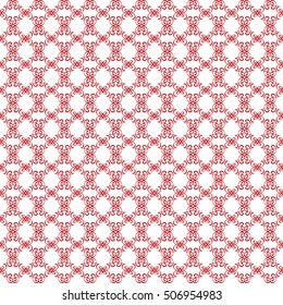 Vector pattern with art ornament. Elements for design . Ornamental lace tracery background. Red white.Vector illustration.