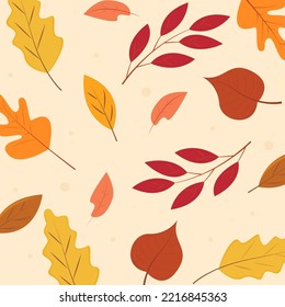 Vector pattern with autumn leaves.