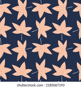 Vector pattern with autumn leaves of liquidambar